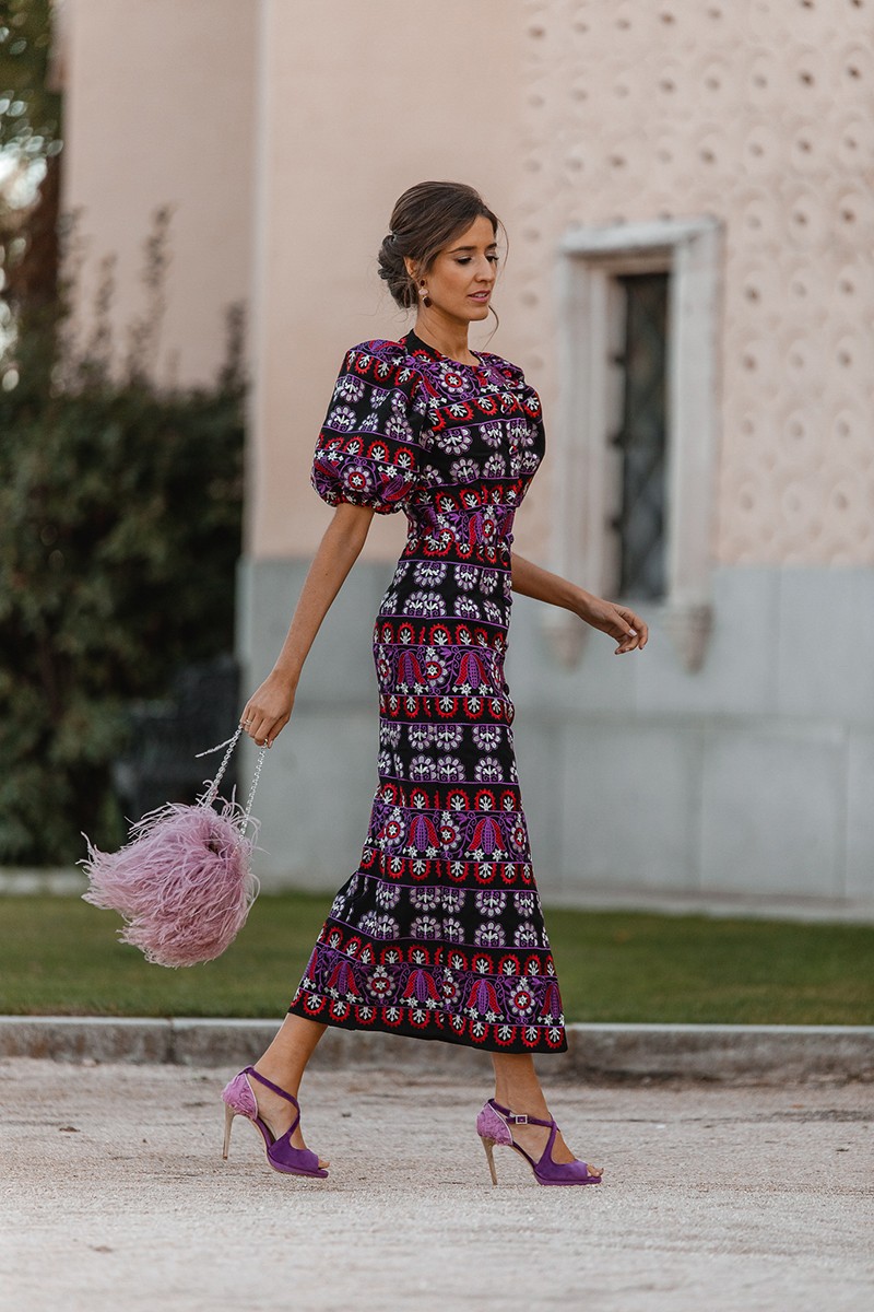 vestido bordado etnico para invitadas boda fiesta comprar on line